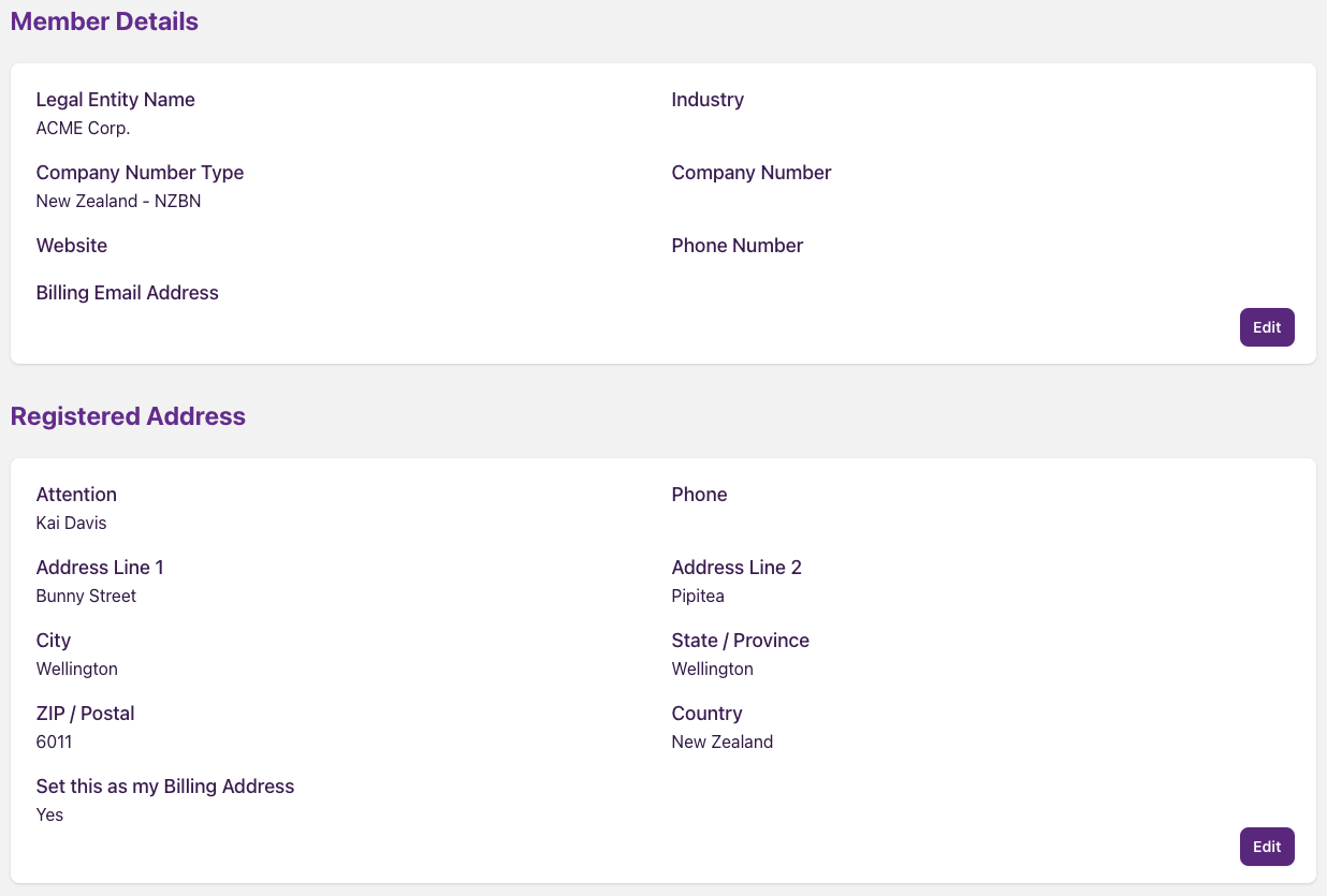 Member Information