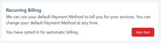 Recurring Billing Opt Out