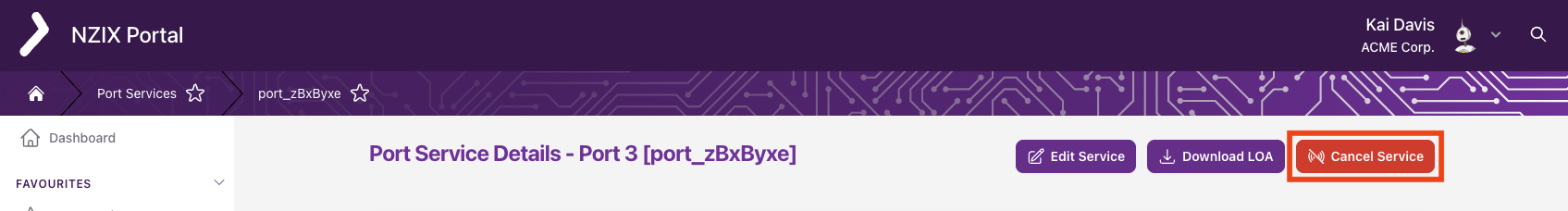 Cancel Port